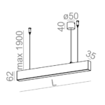 AQForm Rafter 86 см 13W LED черный Zwis LED 50601-L930-D9-00-12 — изображение 22