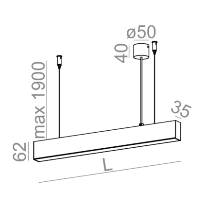AQForm Rafter 86 см 13W LED черный Zwis LED 50601-L930-D9-00-12