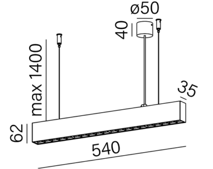 AQForm Ratter Point LED белый Zwis LED 50597-L930-WB-00-13 54 см