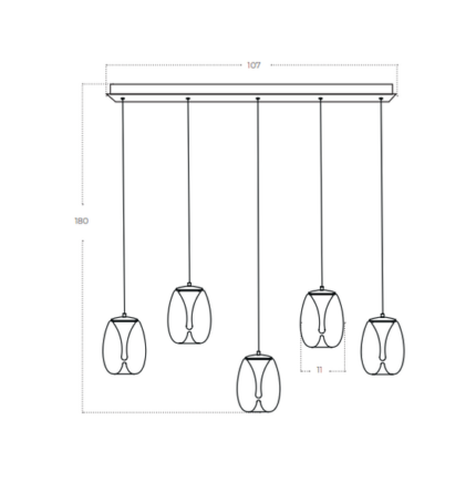 Azzardo Pamela 11 ROUND 5 SMOKY AZ6269 Modern Zwis