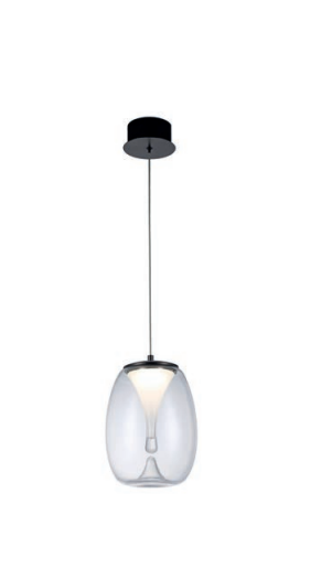 Azzardo Pamela 20 AZ5823 Black/Clear Single Zwis
