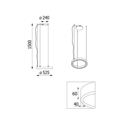 Cleoni 1408/71/LA235/A2/196/3000K 52.5 см Zwis Alfredo 31.5W LED
