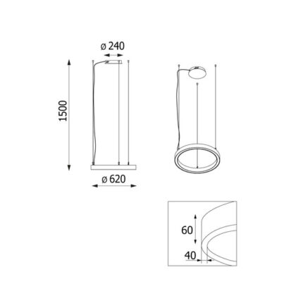 Cleoni 1408/71/LA235/A3/192/3000K 62 см Zwis Alfredo 39W LED