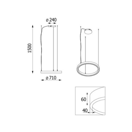 Клеони 71 см Zwis Alfredo 44W LED 1408/71LA235/A4/962/3000K