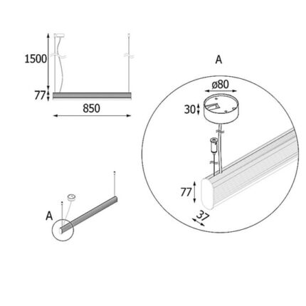 Cleoni FP002/A4/OP/196/930 Avar oval Zwis 85cm