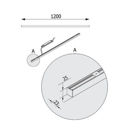 Клеони MINILINE 22.8 LED 120 см FP003/A3/P/BL/116/830 Plafoniera
