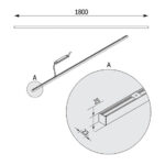 Клеони MINILINE 34.2 LED 180 см Plafoniera FP003/A5/P/OP/116/830 — изображение 3