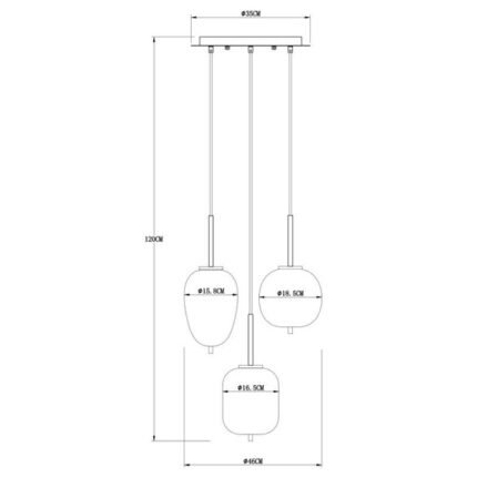 Висячая лампа Globo Lighting Blacky 15345-3MM