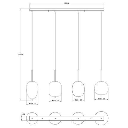 Висячая лампа Globo Lighting Blacky 15345-4