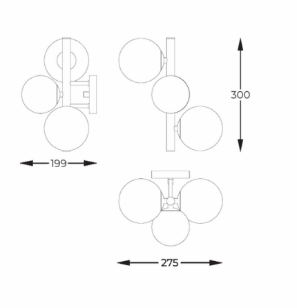 Настенная установка ZUMA LINE Molecule W0454-03U-F7 АА