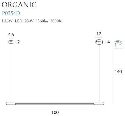 Органический P0354D Висячая лампа MaxLight цвета черный