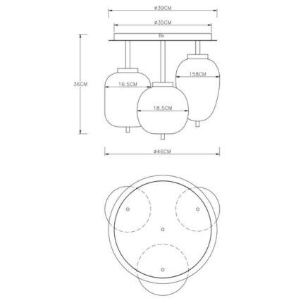 Плафон Globo Lighting Blacky 15345-3DMM