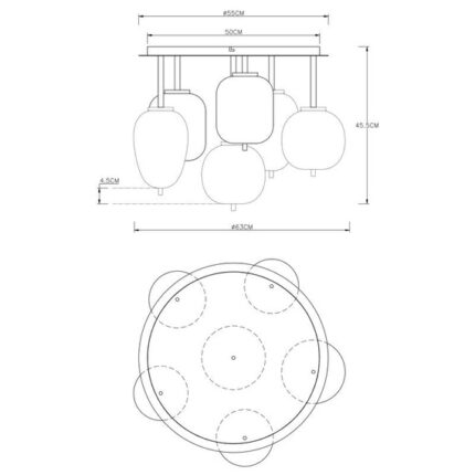 Плафон Globo Lighting Blacky 15345-6D