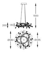 Chandelier Zuma Line MD3481-1S-3BCT Майя — изображение 2