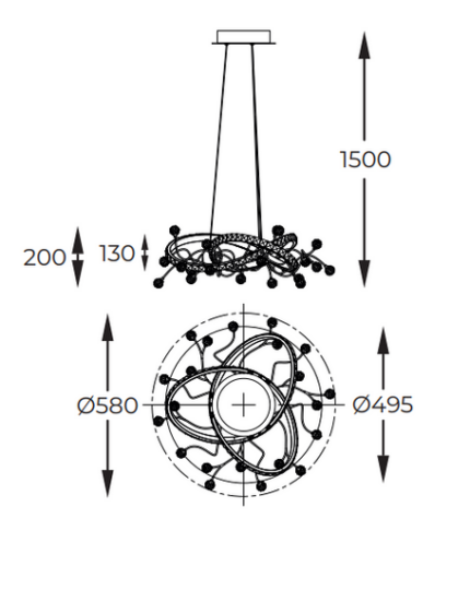 Chandelier Zuma Line MD3481-1S-3BCT Майя