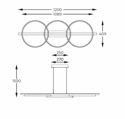 Chandelier Zuma Line MD3913-3-3BWLT Альмерия
