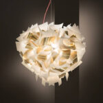 Итальянская люстра Slamp Veli Aurea 42 см White Gold с красным кабелем