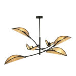LOTUS 6 BLACK/RATTAN черная потолочная лампа (1108/6) — изображение 16