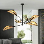 LOTUS 6 BLACK/RATTAN черная потолочная лампа (1108/6) — изображение 20