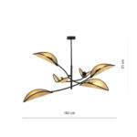 LOTUS 6 BLACK/RATTAN черная потолочная лампа (1108/6) — изображение 21