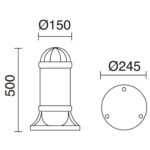Novolux 272A-G05X1A-02 Sauro H500 Внешний стоячий фонарь — изображение 9