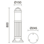 Novolux 272B-G05X1A-02 Sauro H800 Внешний стоячий фонарь — изображение 9