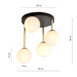 DOLCE Plafon 4 BL OPAL Black-Gold (1260/4) — изображение 16