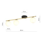 MONZA Plafon 3 BL OPAL Black-Gold (1252/3) — изображение 16