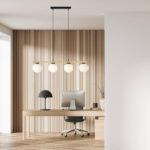 Висячая лампа ALORA 4 BL OPAL Black-Gold (1254/4) - Emibig — изображение 16