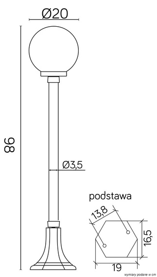 Внешняя стоячая лампа SU-MA Классические шары K 5002/2/KP 200