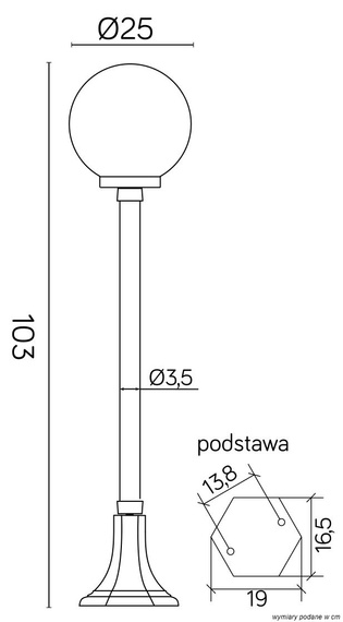 Внешняя стоячая лампа SU-MA Классические сферы K 5002/2/KP 250