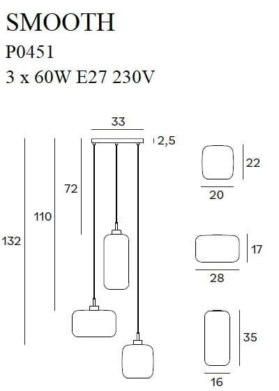 Висячая лампа Maxlight SMOOTH P0451