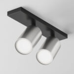 Фокс S потолочная лампа черно-серебряный мат (C051CL-U-02BS) - Maytoni