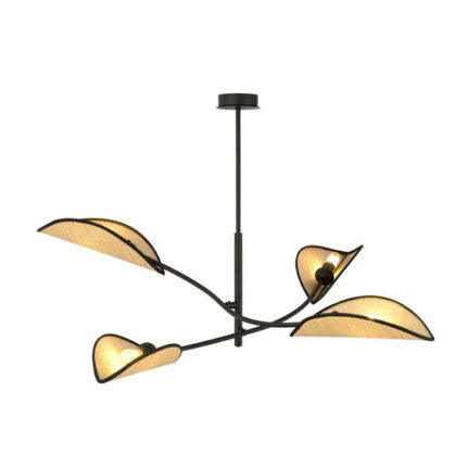 Потолочная лампа LOTUS 4 BLACK/RATTAN Black (1108/4)