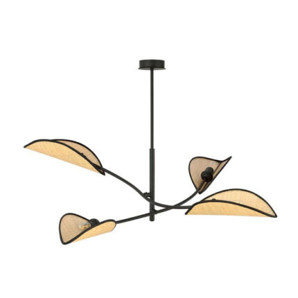 Потолочная лампа LOTUS 4 BLACK/RATTAN Black (1108/4)