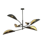 LOTUS 6 BLACK/GOLD потолочная лампа черная (1106/6)