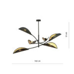 LOTUS 6 BLACK/GOLD потолочная лампа черная (1106/6) — изображение 6