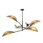 LOTUS 6 BLACK/RATTAN черная потолочная лампа (1108/6)