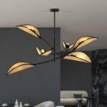 LOTUS 6 BLACK/RATTAN черная потолочная лампа (1108/6) — изображение 4