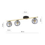 Потолочная лампа MONZA 3 BL GRAFIT Black-Gold (1250/3) — изображение 5