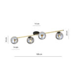 SPLENDI 4 BL GRAFIT потолочная лампа Black-Gold (1246/4) - Emibig — изображение 5
