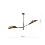Черная потолочная лампа VENE 2 BLACK/GOLD (1158/2) — изображение 6
