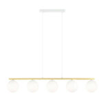 Висячая лампа ALLORA 5 WH OPAL white-Gold (1255/5)