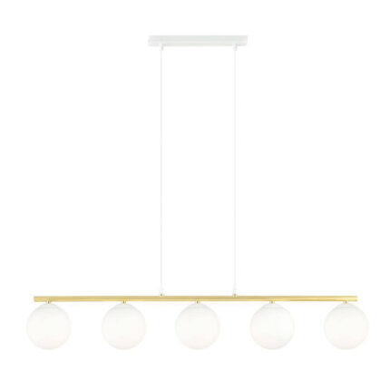 Висячая лампа ALLORA 5 WH OPAL white-Gold (1255/5)