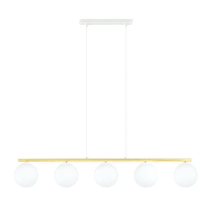 Висячая лампа ALLORA 5 WH OPAL white-Gold (1255/5)
