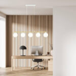 Висячая лампа ALLORA 5 WH OPAL white-Gold (1255/5) — изображение 3