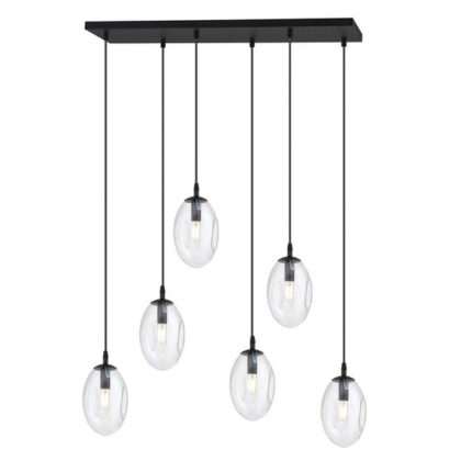 Висячая лампа ASTRAL 6 BL TRANSPARENT black (1265/6) - Emibig