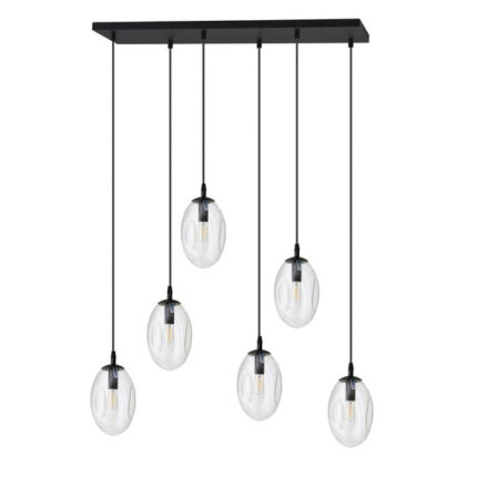 Висячая лампа ASTRAL 6 BL TRANSPARENT black (1265/6) - Emibig