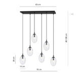 Висячая лампа ASTRAL 6 BL TRANSPARENT black (1265/6) - Emibig — изображение 5