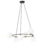 Висячая лампа AZURA 6 BL OPAL Black-Gold (1295/6) - Emibig